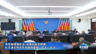 杜文清主持召开市政协党组（扩大）会议