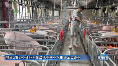 我市3家企业递补为省级农业产业化重点龙头企业
