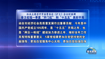 奋力实现一季度“开门红” 和“十五五”良好开局