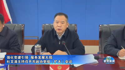 杜文清主持召开市政协党组（扩大）会议