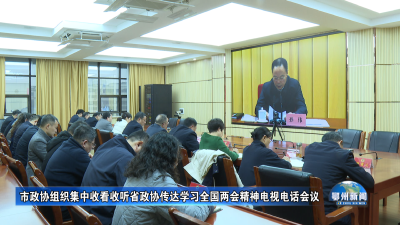 市政协组织集中收看收听省政协传达学习全国两会精神电视电话会议