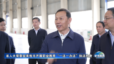 省人大常委会来我市开展职业教育“一法一办法”执法检查