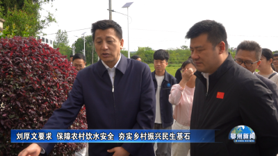 刘厚文要求  保障农村饮水安全  夯实乡村振兴民生基石