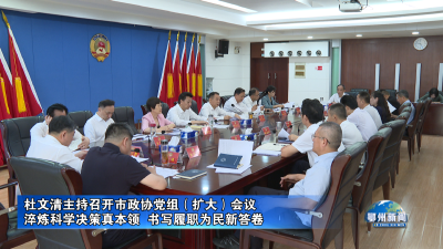 杜文清主持召开市政协党组（扩大）会议