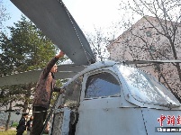 辽宁鞍山八旬老人造直升机 起飞指日可待