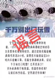 新型冠状病毒会被雪花带到地面，是真的吗？