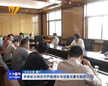 李修武主持召开尹家湖水华现象处置专题研讨会