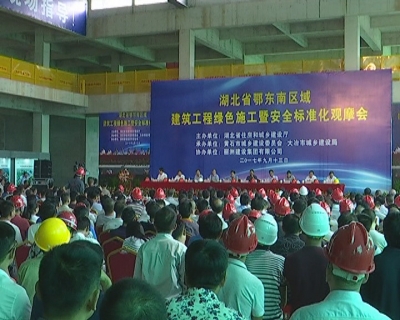 鄂东南区域建筑工程绿色施工暨安全标准化观摩会在我市召开