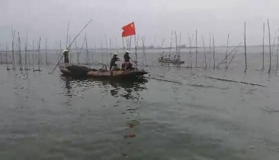 拆除三山湖围栏围网