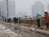 大冶多部门联动清扫积雪保路面畅通