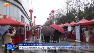 黄石大冶湖高新区2022年“春风行动”大型劳务招聘会在雨润广场举行