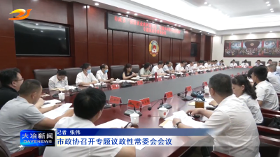 市政协召开专题议政性常委会会议