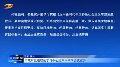 市政府党组理论学习中心组集中研学会议召开