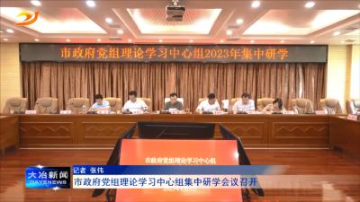 市政府党组理论学习中心组集中研学会议召开