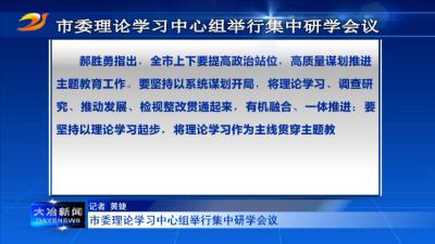 市委理论学习中心组举行集中研学会议