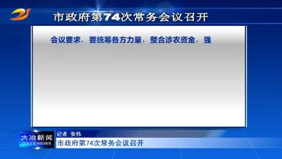 市政府第74次常务会议召开