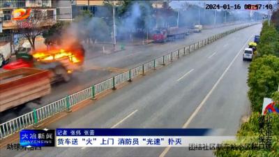 货车送“火”上门 消防员“光速”扑灭