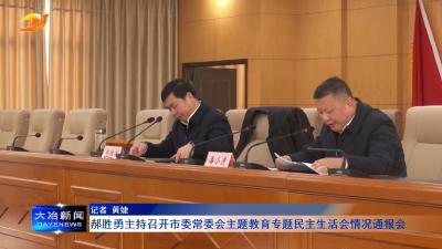 郝胜勇主持召开市委常委会主题教育专题民主生活会情况通报会