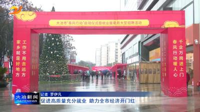 促进高质量充分就业助力全市经济开门红