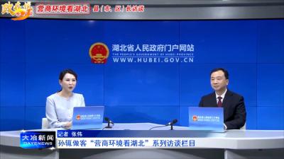 孙辄做客“营商环境看湖北”系列访谈栏目