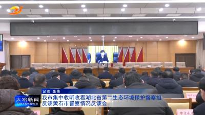 我市集中收听收看湖北省第二生态环境保护督察组反馈黄石市督察情况反馈会