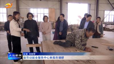 省劳动就业服务中心来我市调研