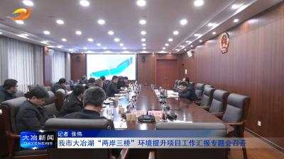 我市大冶湖“两岸三桥”环境提升项目工作汇报专题会召开