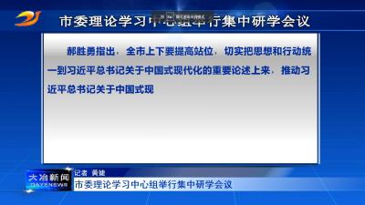 市委理论学习中心组举行集中研学会议