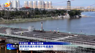 湖滨路跨湖大桥预计年底通车