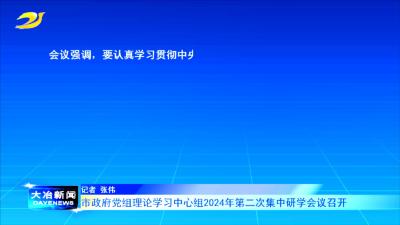 市政府党组理论学习中心组2024年第二次集中研学会议召开