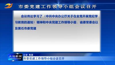 市委党建工作领导小组会议召开