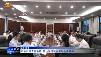 市委召开专题会议 传达学习省委专题会议精神