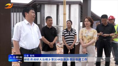 郝胜勇调研大冶桃乡景区4A级旅游景区创建工作