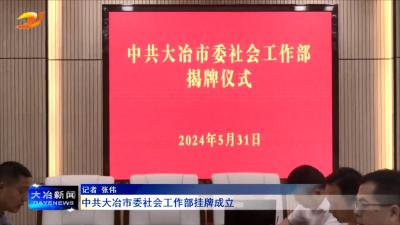 中共大冶市委社会工作部挂牌成立