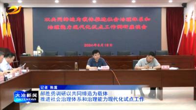 郝胜勇调研以共同缔造为载体推进社会治理体系和治理能力现代化试点工作