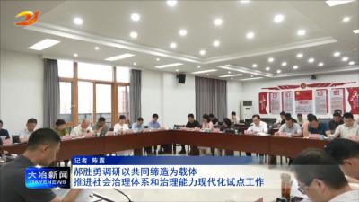 郝胜勇调研以共同缔造为载体推进社会治理体系和治理能力现代化试点工作