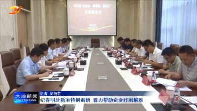 纪春明赴新冶特钢调研 着力帮助企业纾困解难