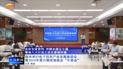 我市举行电子信息产业发展座谈会暨今年第六期亲商政企“午茶会”