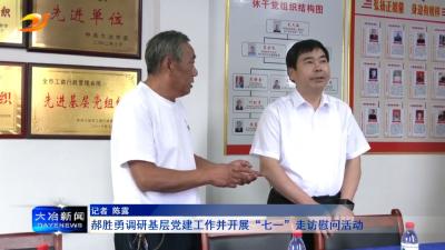 郝胜勇调研基层党建工作并开展“七一”走访慰问活动