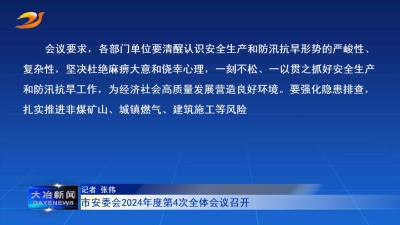 市安委会2024年度第4次全体会议召开
