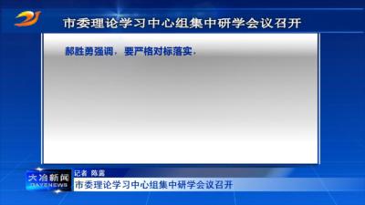 市委理论学习中心组集中研学会议召开