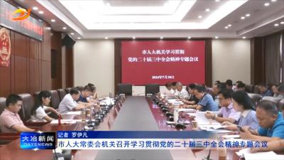 市人大常委会机关召开学习贯彻党的二十届三中全会精神专题会议