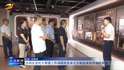 全国企业民主管理工作调研检查第九互检组来我市调研检查