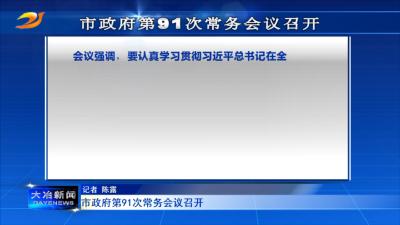 市政府第91次常务会议召开