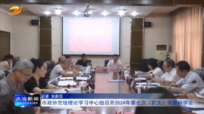 市政协党组理论学习中心组召开2024年第七次（扩大）专题研学会