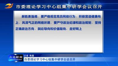 市委理论学习中心组集中研学会议召开