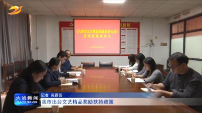 我市出台文艺精品奖励扶持政策