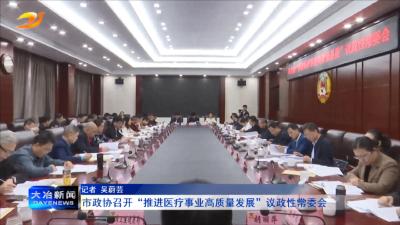 市政协召开“推进医疗事业高质量发展”议政性常委会
