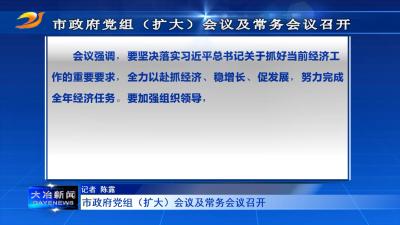 市政府党组（扩大）会议及常务会议召开