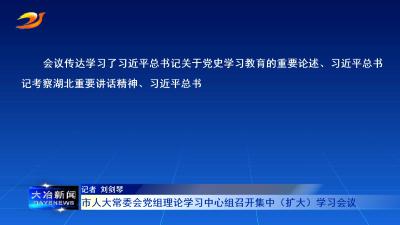 市人大常委会党组理论学习中心组召开集中（扩大）学习会议